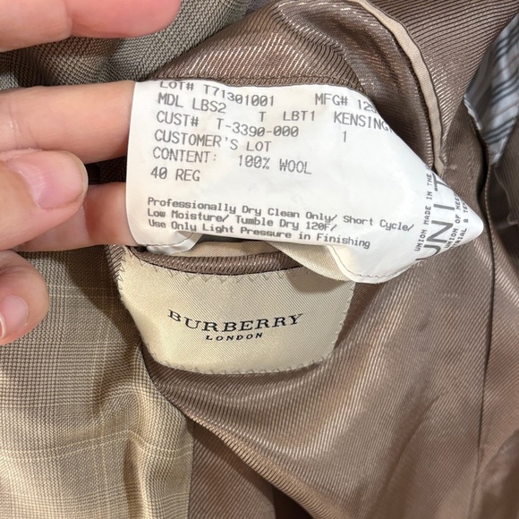 Burberry Tan Windowpane Wool Men's Suit - Picture 13 of 16